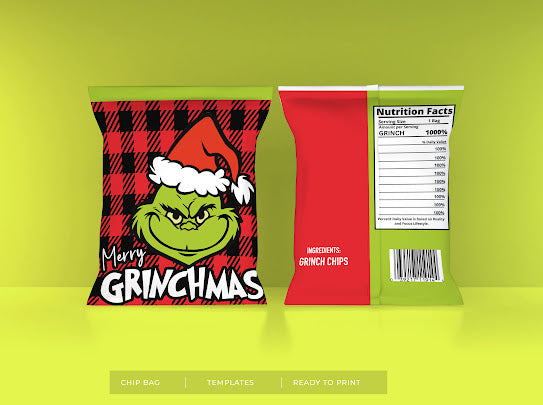 Dozen Plaid Grinch Party Chips