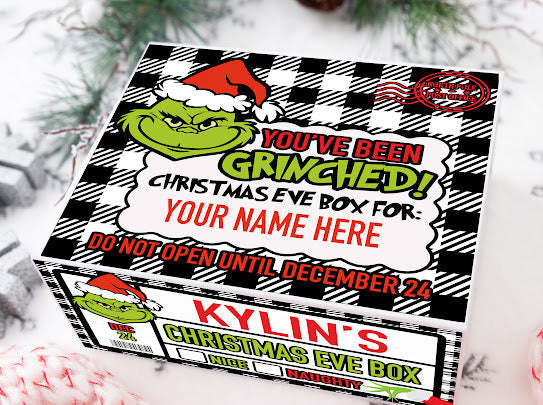 Custom "The Grinch Christmas Eve" Gift Box