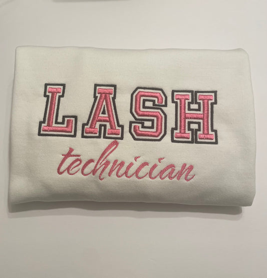 Custom Lash Tech Sweatshirt – Embroidered Eyelash Technician Crewneck – Beauty Boss Apparel