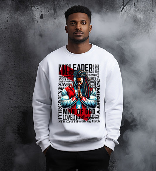 BELIEVE Sweatshirt – Man of God BELIEVE Bold Christian Men’s Sweatshirt