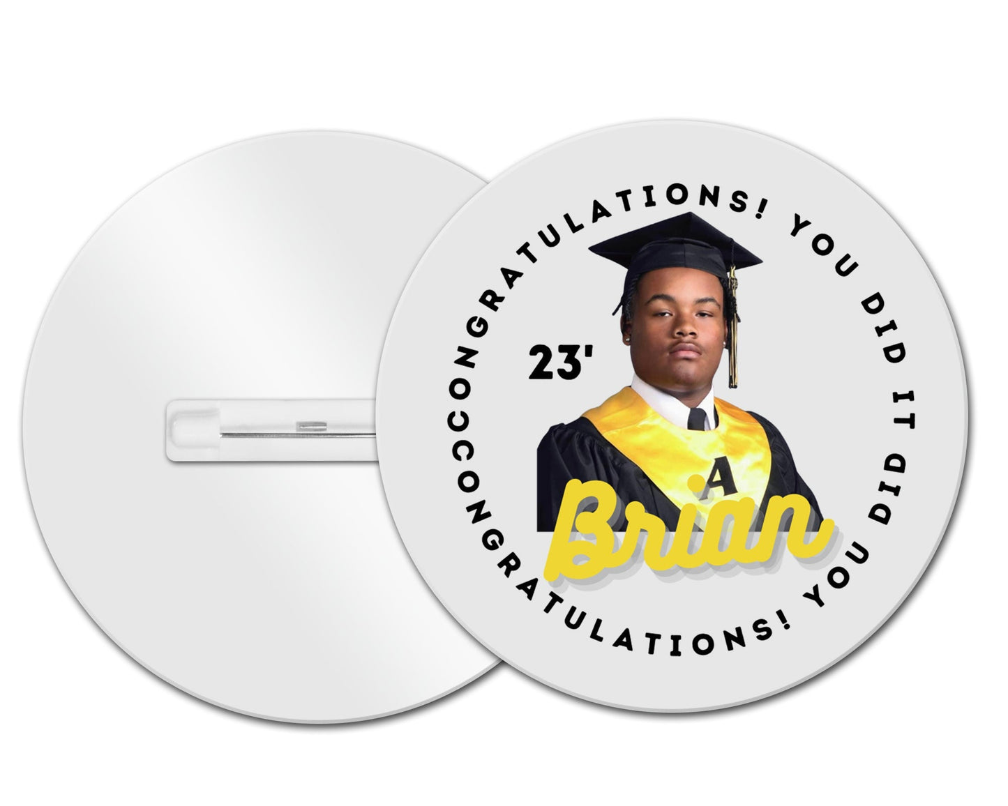 Middle Designed Graduation Button Pin