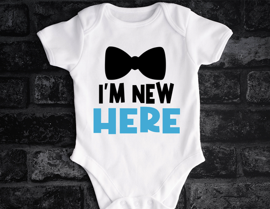 "Im New Here" Newborn Boy Onesie