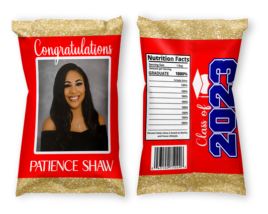 A Dozen Custom "Grad Portrait Designed" Party Chips