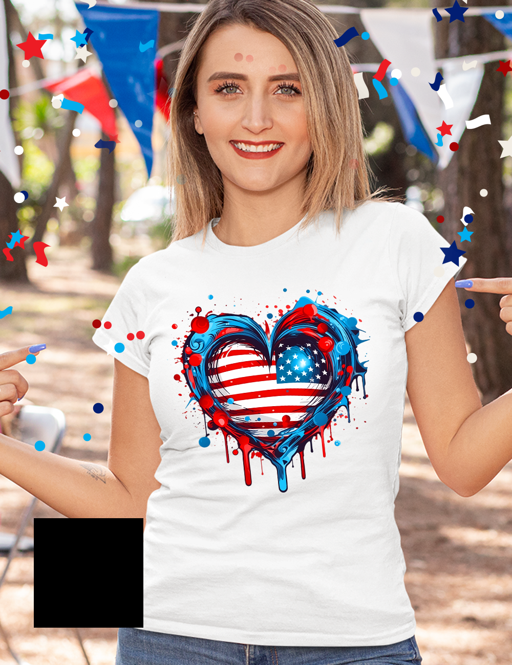 4th Of July Heart Tshirt