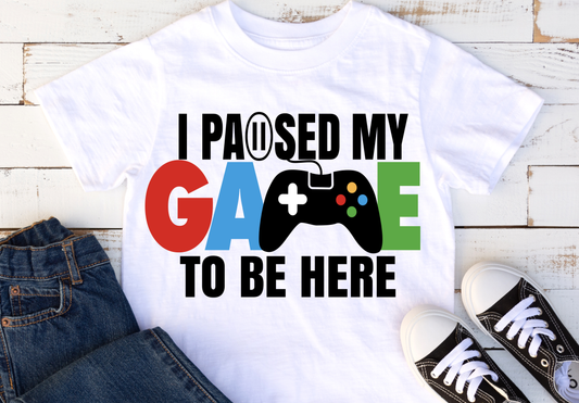 "Paused My Game For School" Kids Tshirts