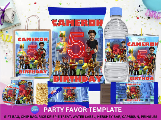 Robot Editable,  Party Favor Template (DIGITAL)