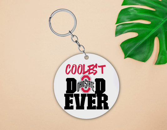 Custom "Coolest Dad" Logo Keychain