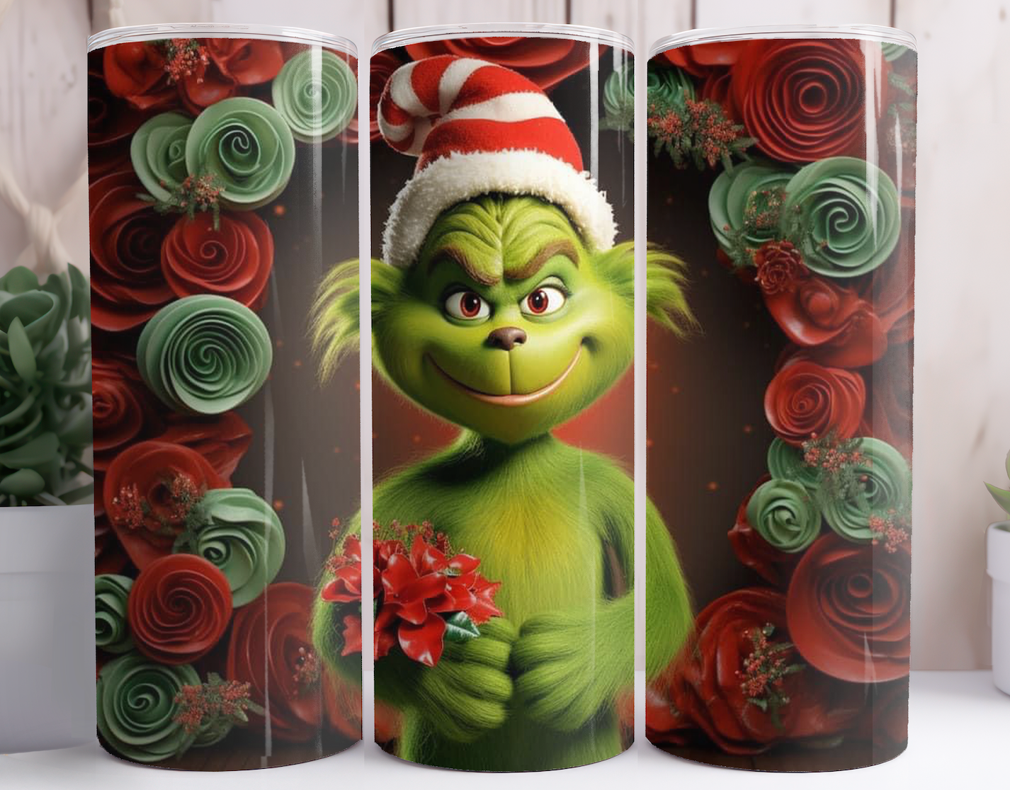 Floral Grinch Tumbler