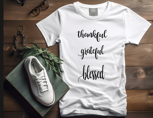 "Thankful,Grateful & Blessed" Fall Tshirt