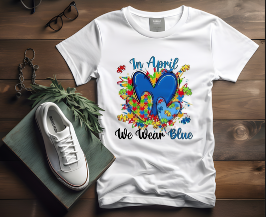 "We Wear Blue" Autism Honouring Tshirt