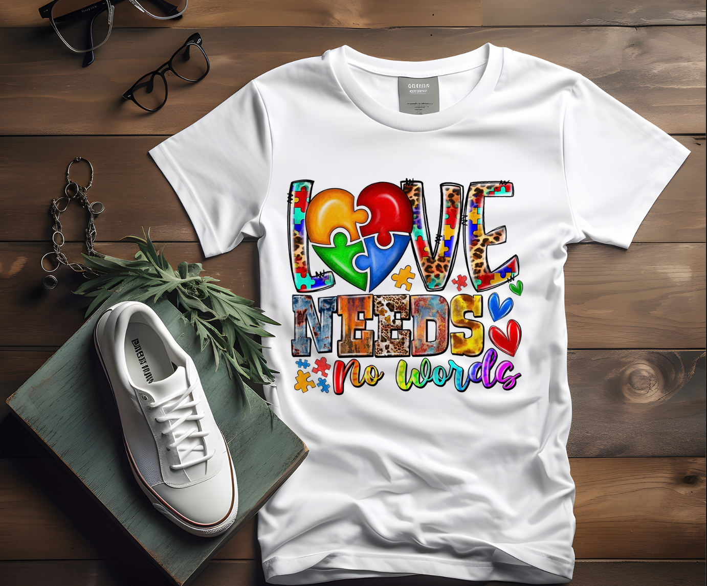 "Love needs no words" Autism Honouring Tshirt