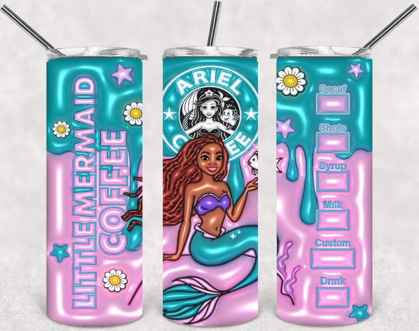 Little Mermaid Starbucks Styled Tumbler