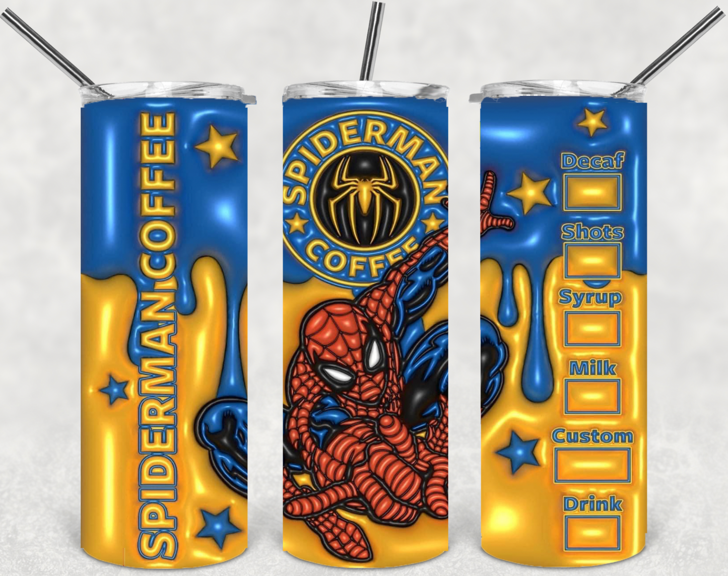 Spiderman Starbucks Styled Tumbler