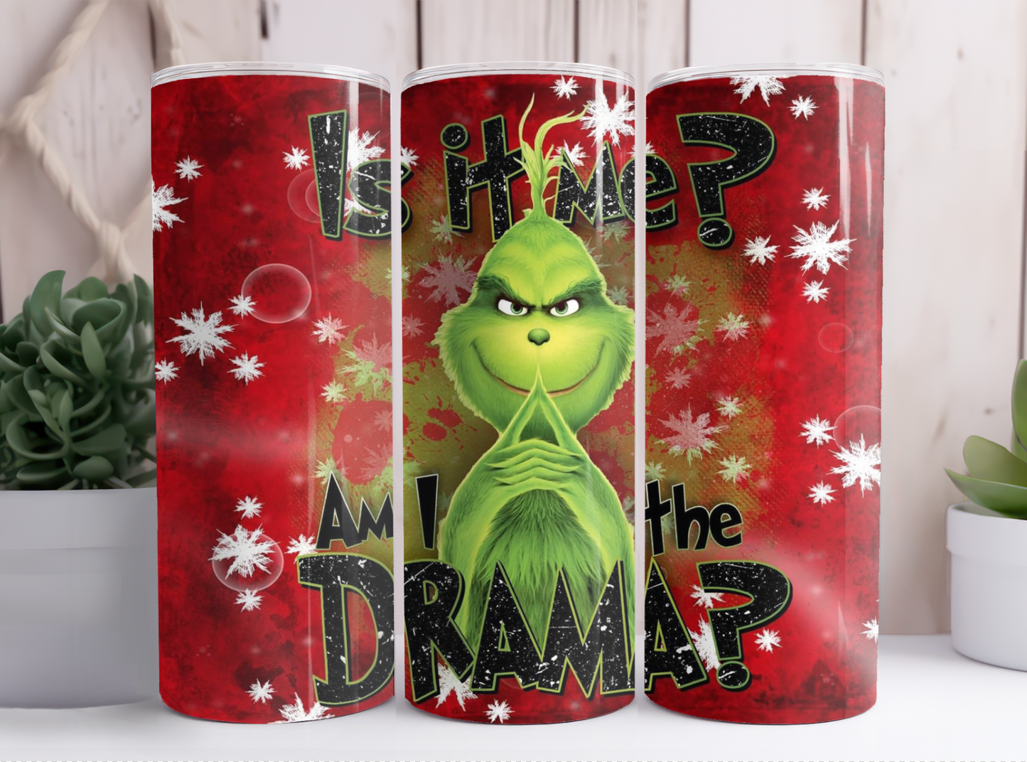 "Am I The Drama" Grinch Christmas Tumbler