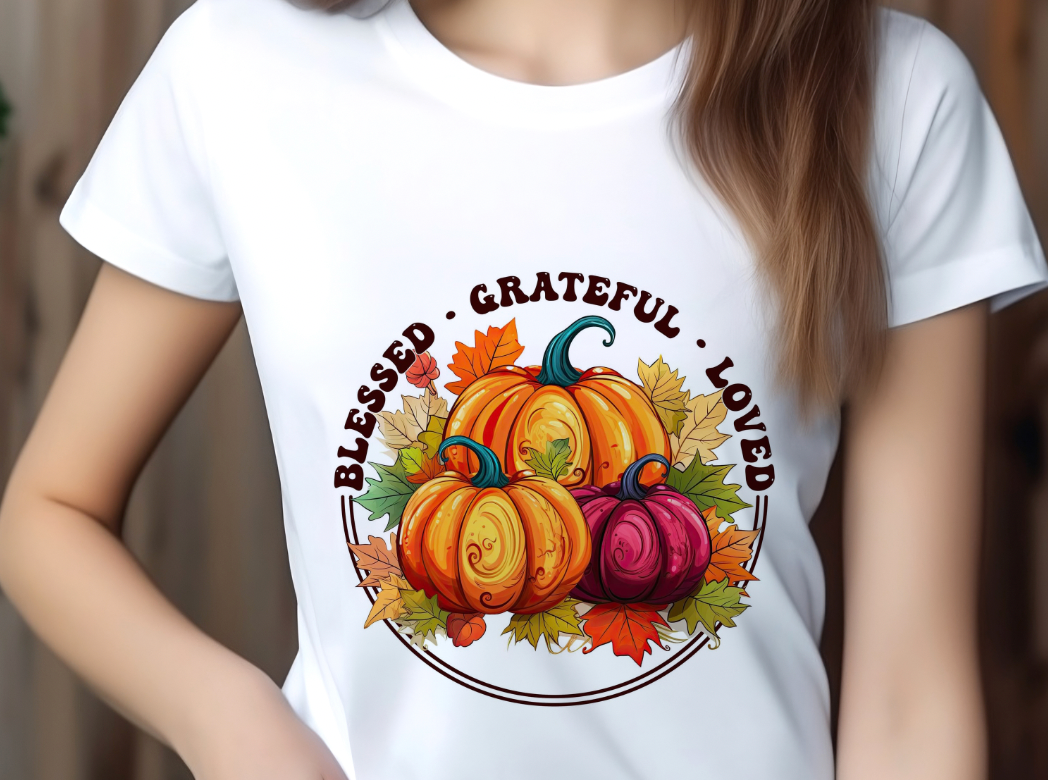 "Blessed,Grateful & Loved" Fall Tshirt