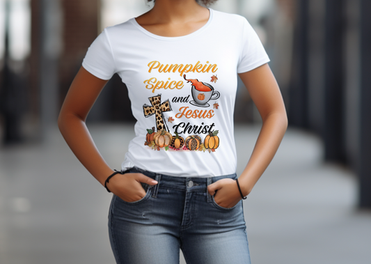 "Pumpkin Spice, Jesus Christ" Fall Tshirt