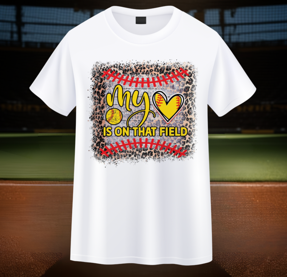 'My Heart On That Field' Softball Tshirt