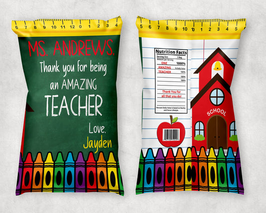 A Dozen Custom Crayons Teachers Appreciation Party Chips