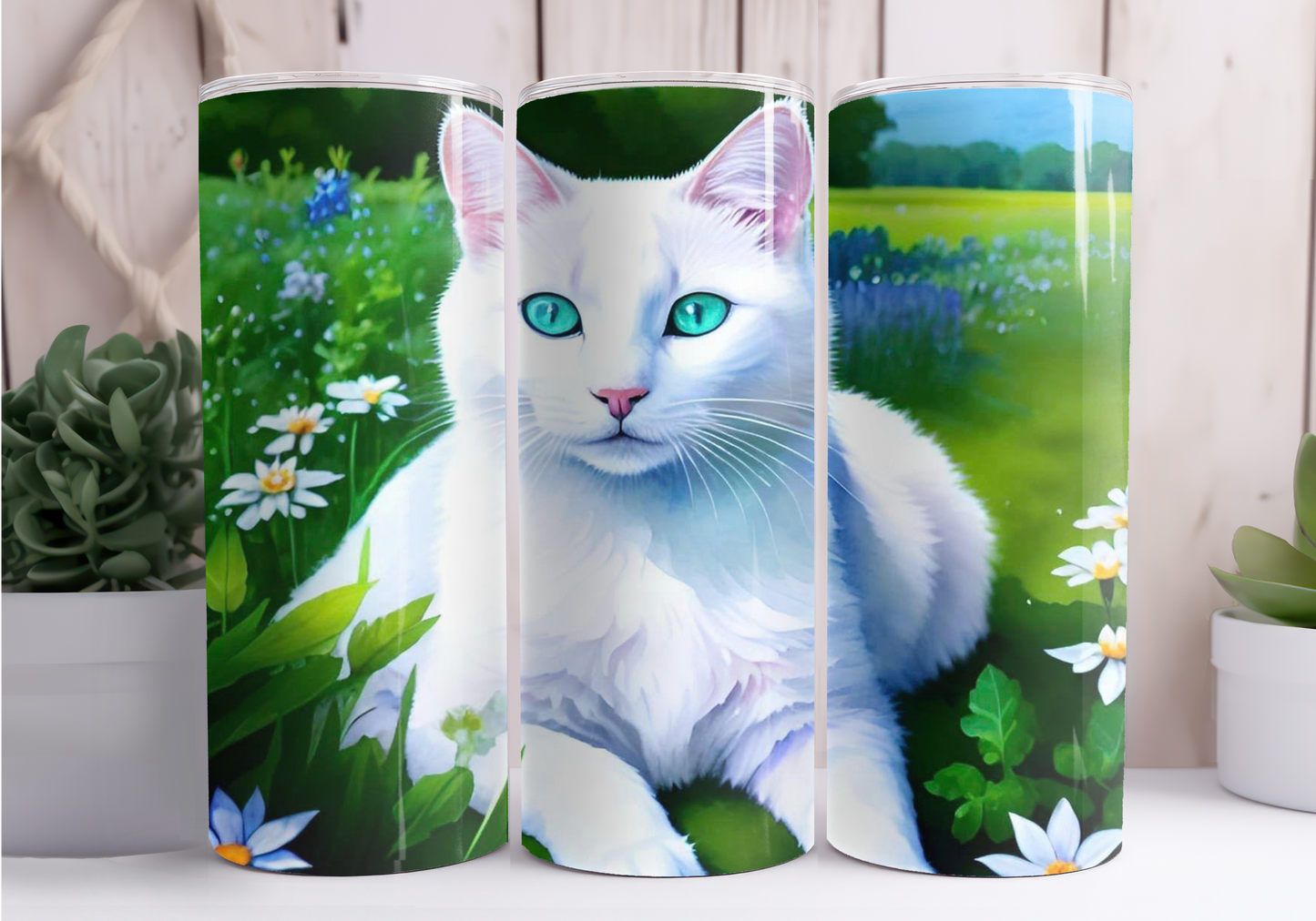 Pearly White Cat Styled Tumbler