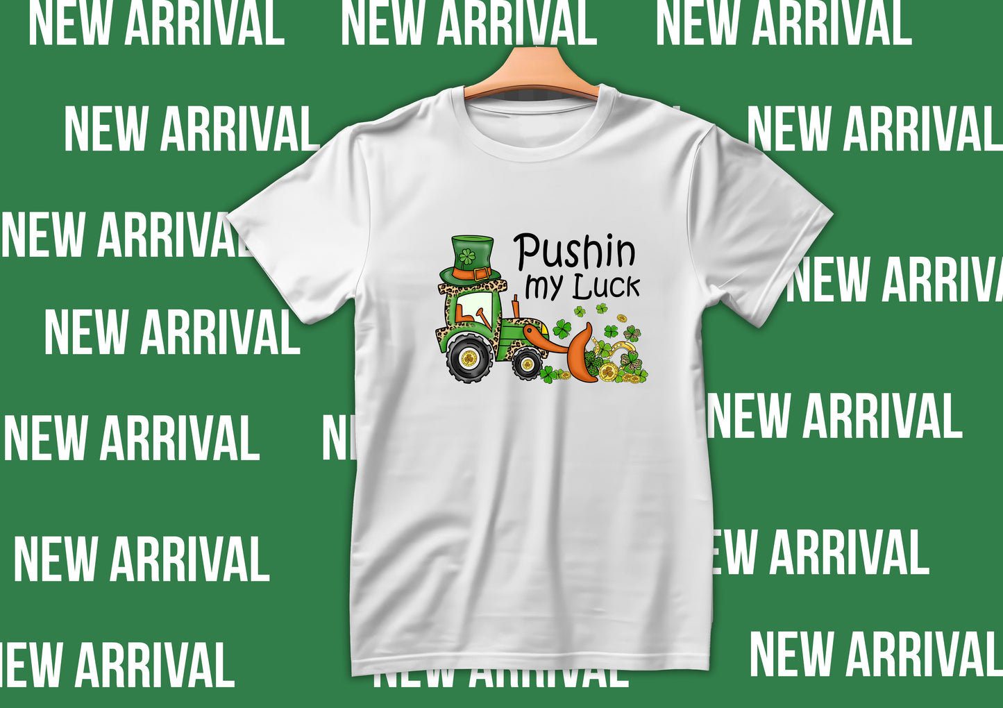 St. Patrick's Day "Pushin my luck"Kids Tshirt