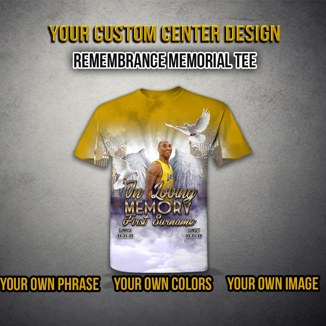 Custom All Over Memorial Remembrance Tshirt