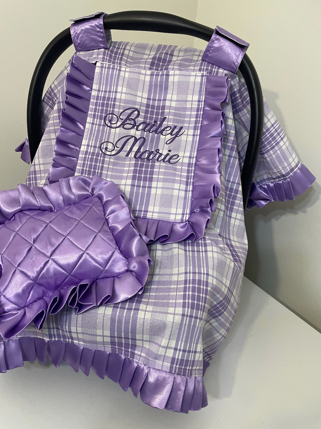 Purple Lilac, Personalized Baby Car Seat Cover