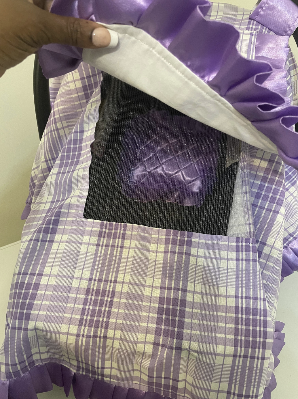 Purple Lilac, Personalized Baby Car Seat Cover