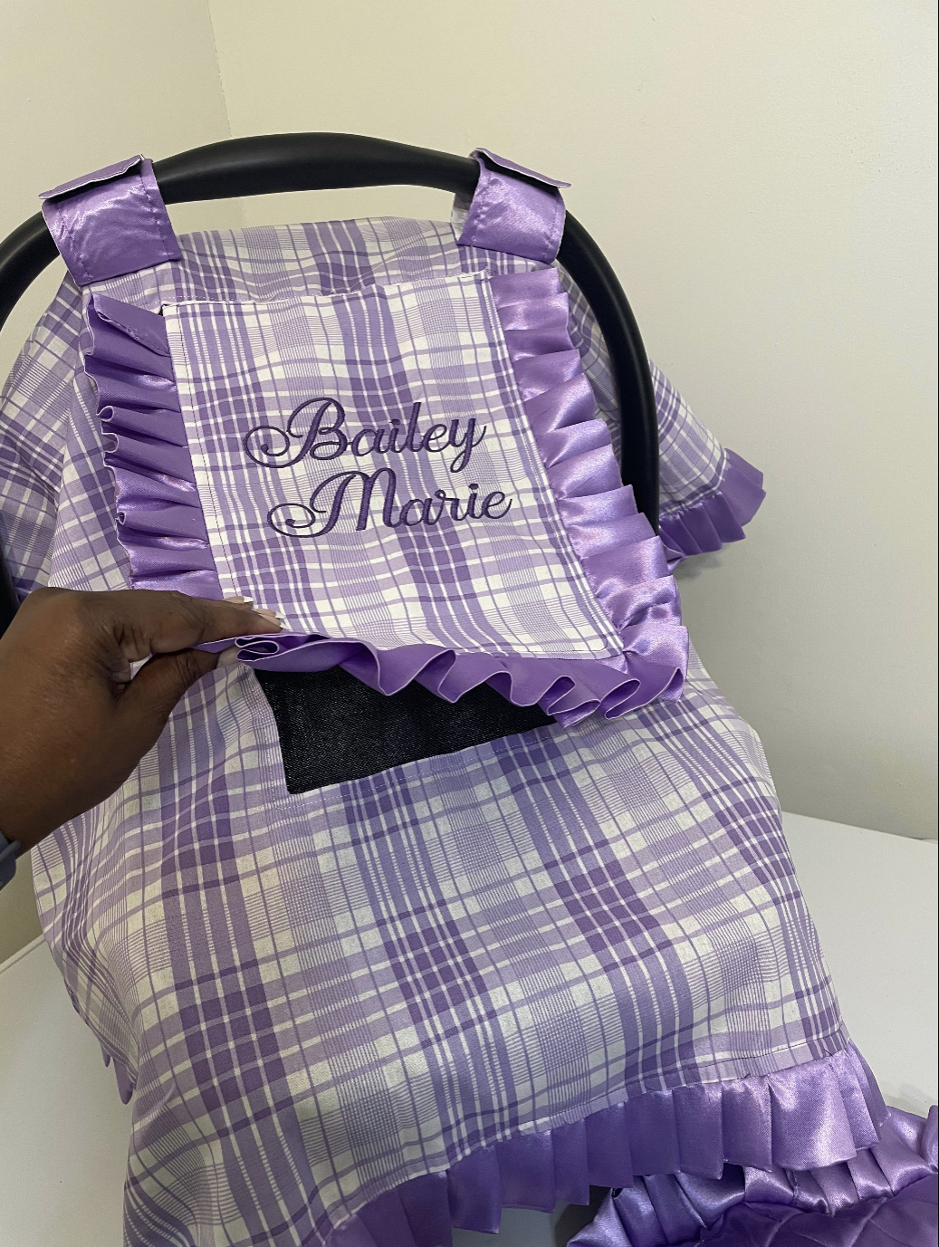 Purple Lilac, Personalized Baby Car Seat Cover