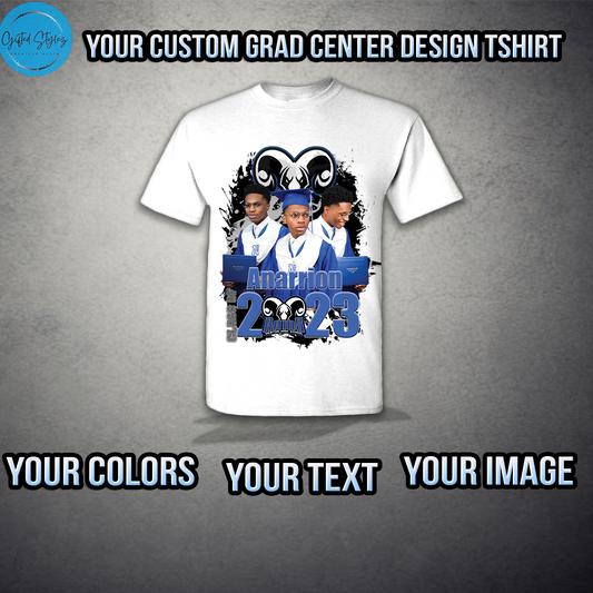 Custom Graduate "3 Portrait" Center Design Tee