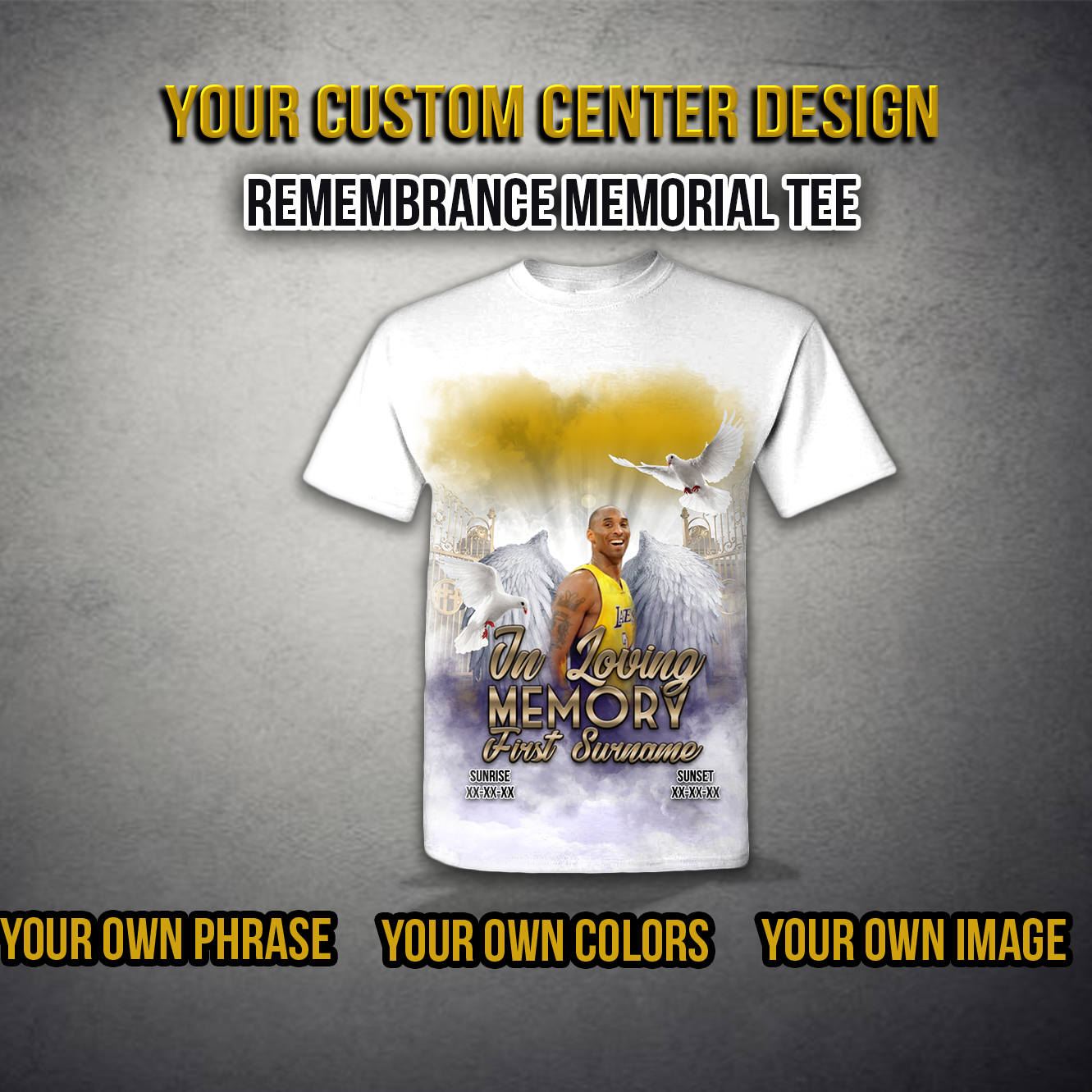 Custom Center Design Remembrance Tee