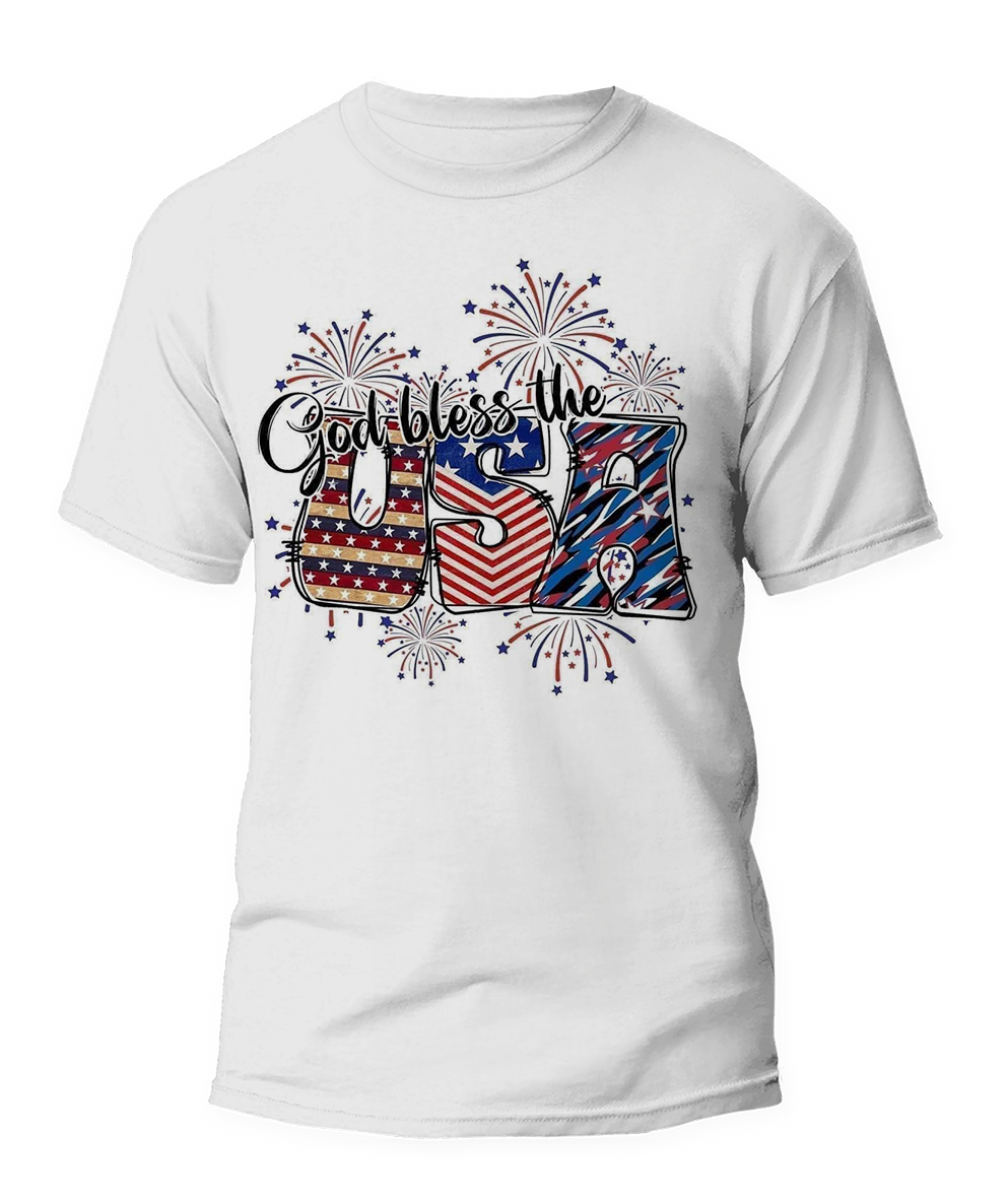 "God Bless USA" 4th Of July Tshirt