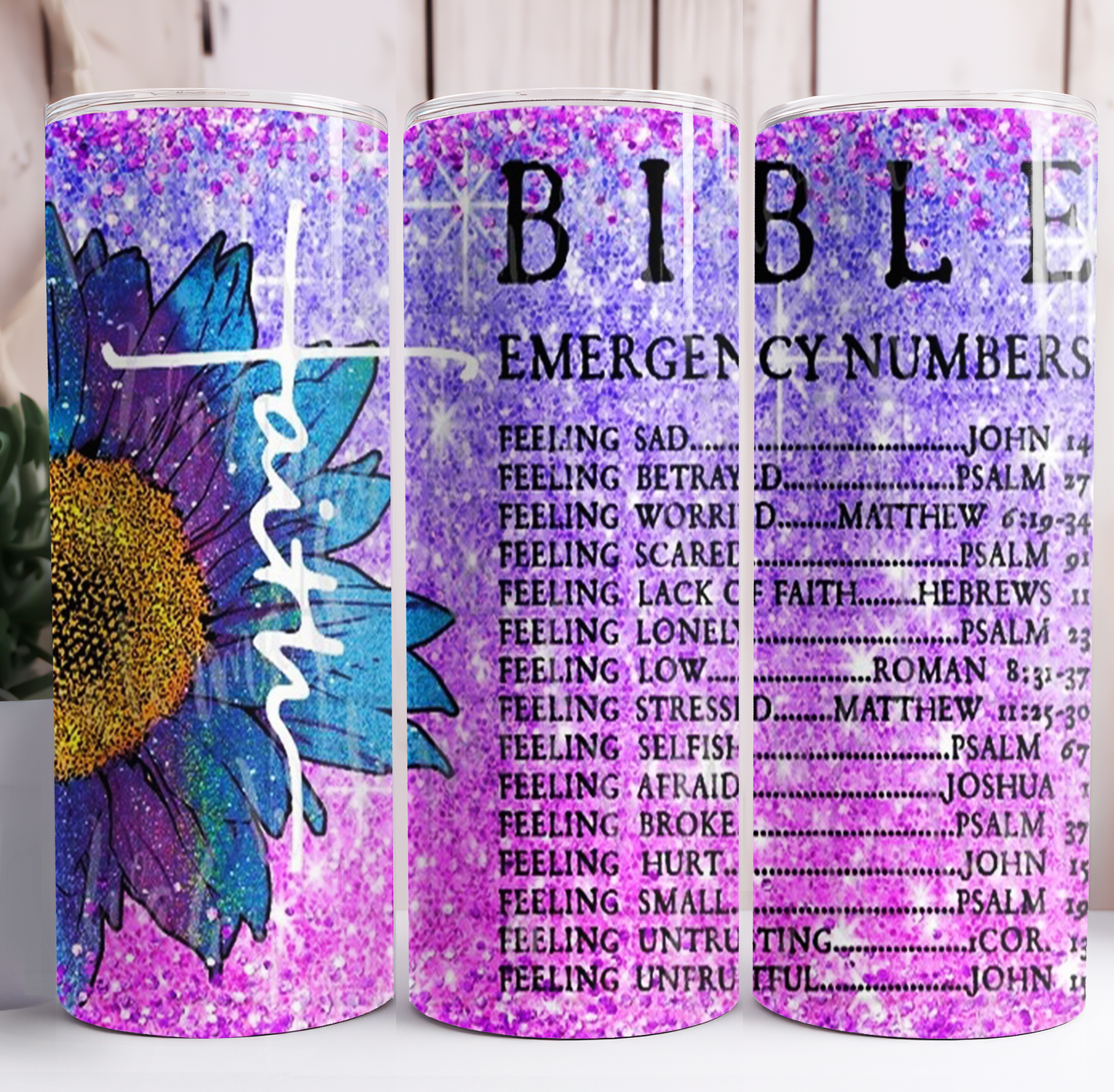 Bible Emergency Numbers Styled Tumbler