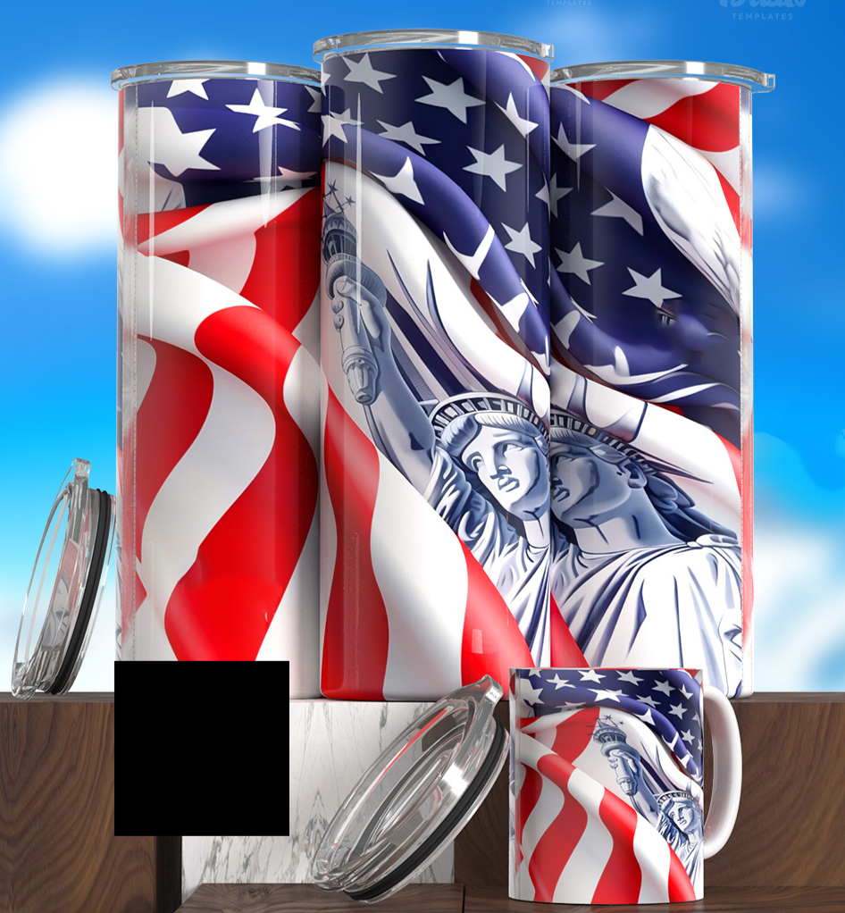 4th Of July Flag 3D Tumblers