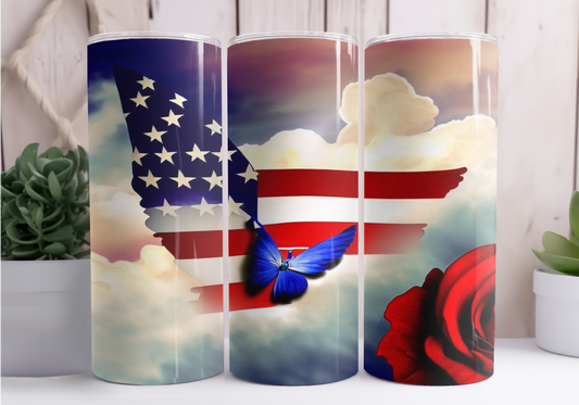 4th Of July Butterfly Tumblers