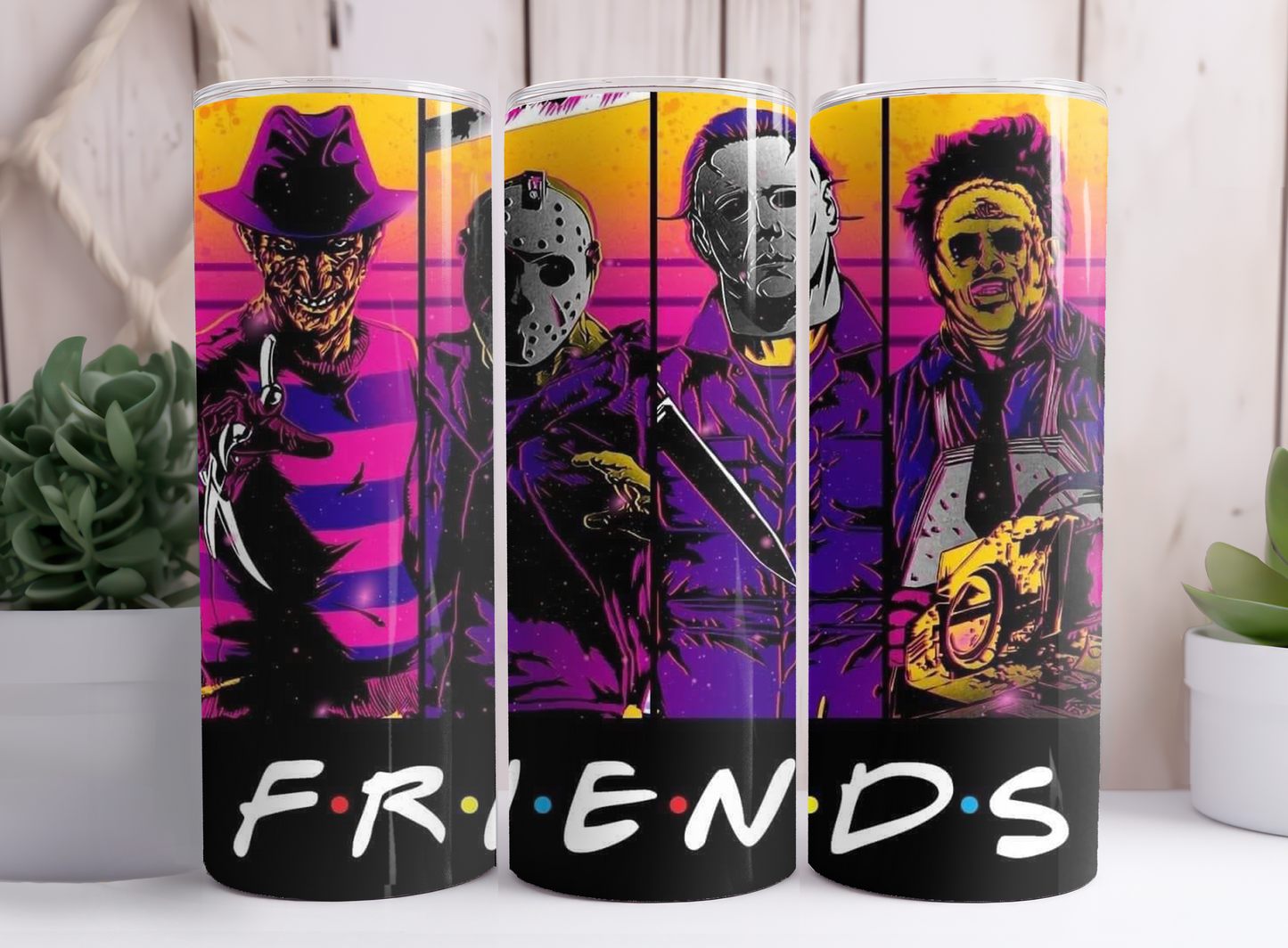 Jason, Freddy, Michael Myers & Texas Chainsaw Men's Tumbler