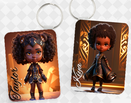 Custom Girl Warrior Character Keychains