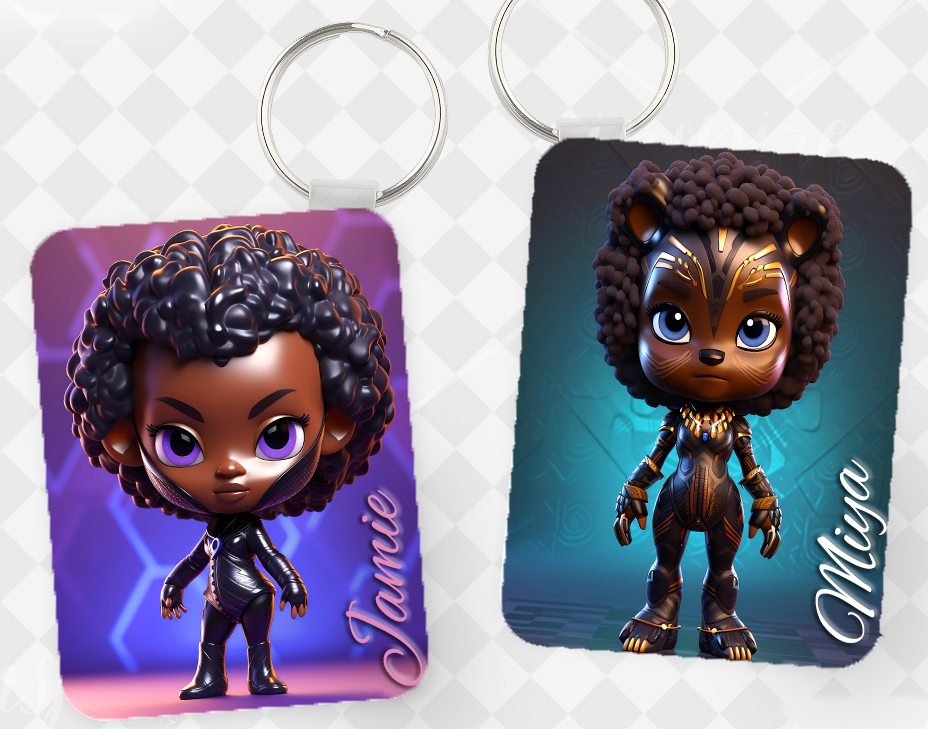 Custom Girl Warrior Character Keychains