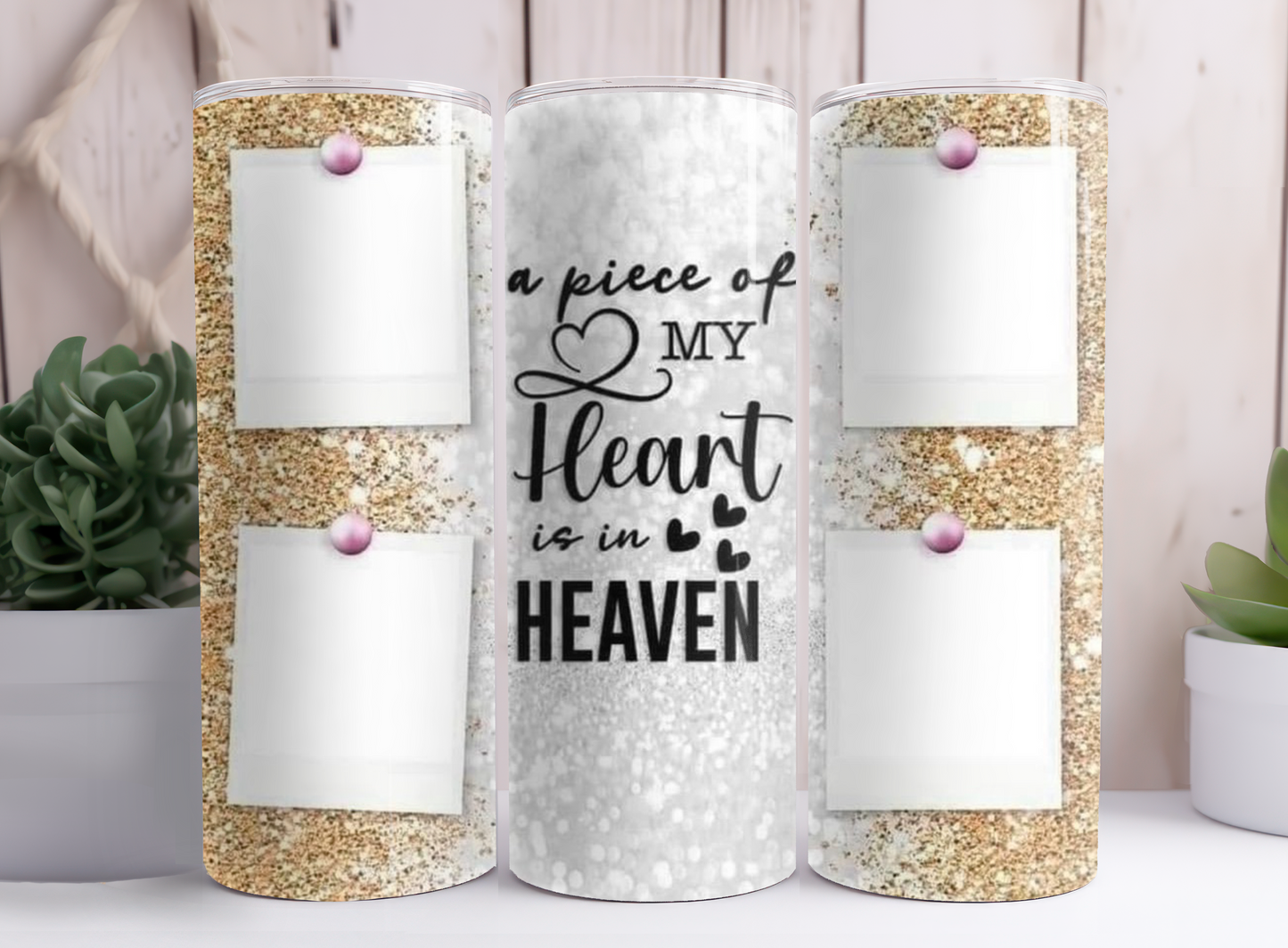 Custom Memorial "Heart Is In Heaven" Tumbler