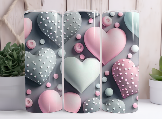 3D Heart Styled Tumbler