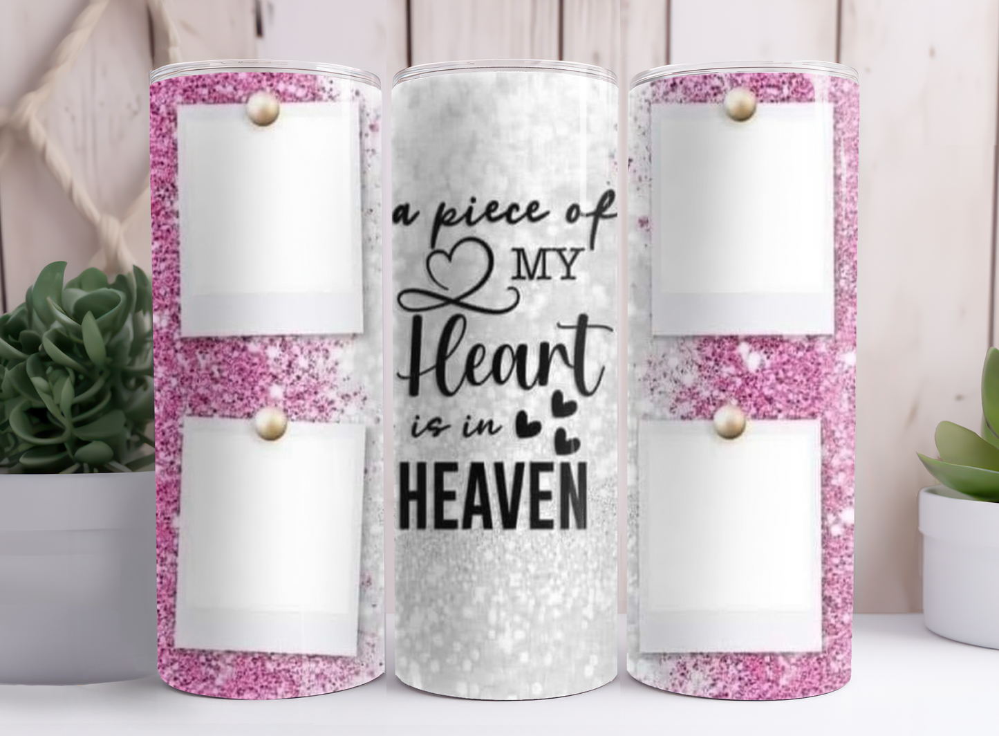 Custom Memorial "Heart Is In Heaven" Tumbler