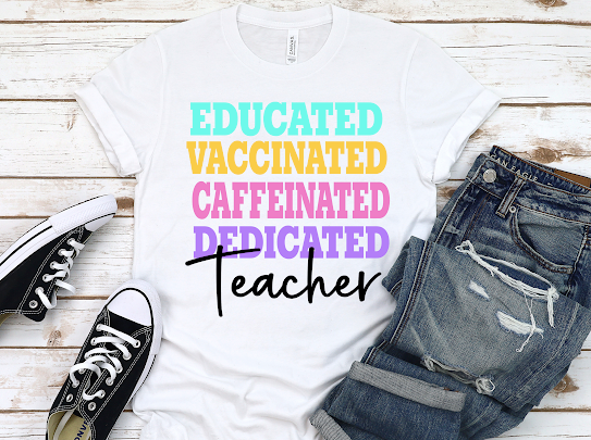 Educated, Vaccinated, Caffeinated Tshirts