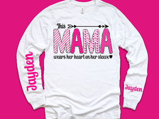 Custom “ Wears Her Heart On sleeve” Sweatshirt