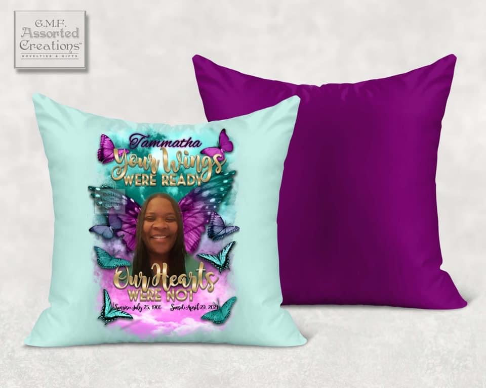 Custom Butterflies Memorial Pillow