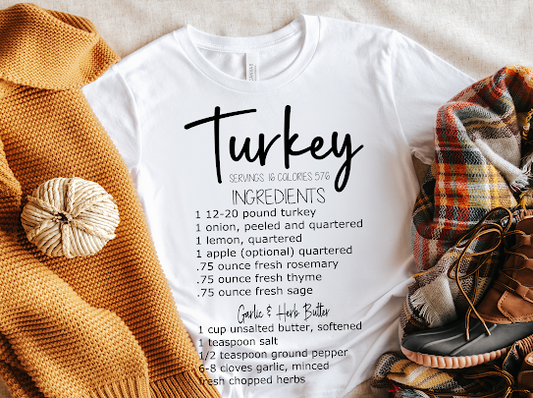 Turkey Ingredients Tshirt