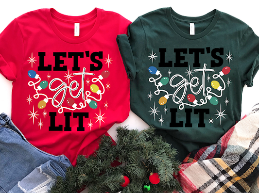 Let’s Get Lit Christmas Tshirts