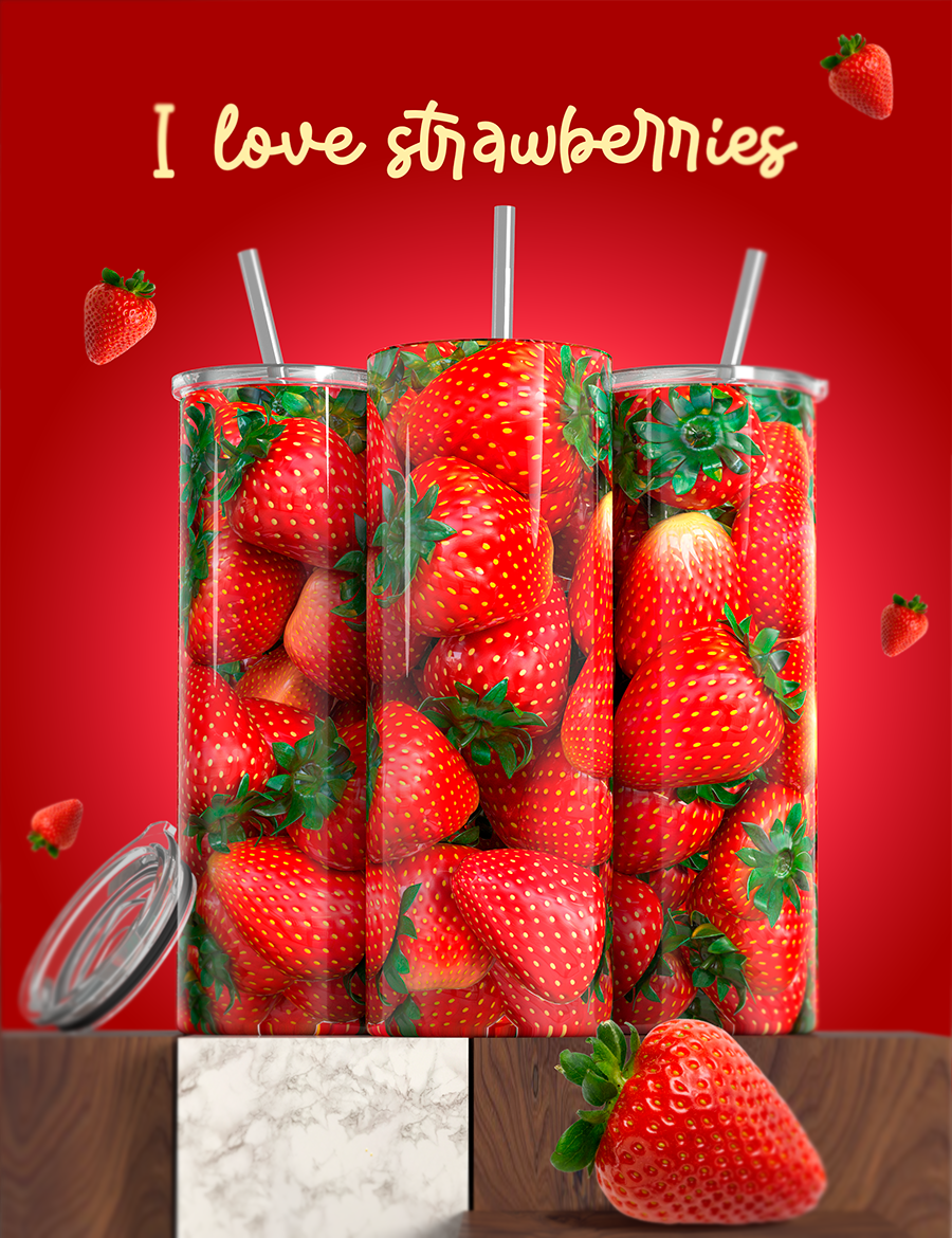 Strawberry Themed Tumbler