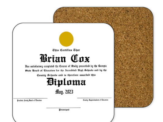 Custom Seniors Diploma Coaster