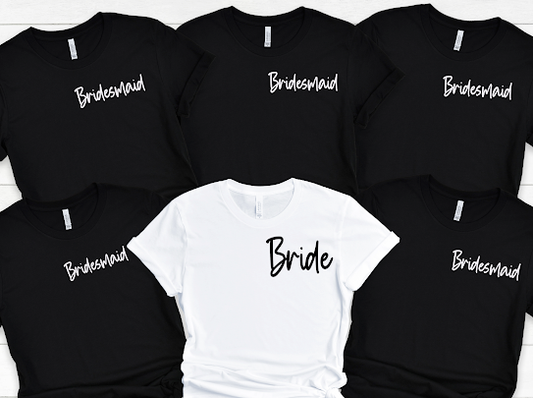 Bride & Bridesmaid Black & White Tshirt