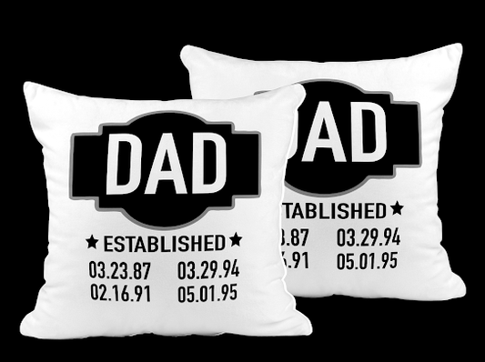 Dad Established Decorative Pillow