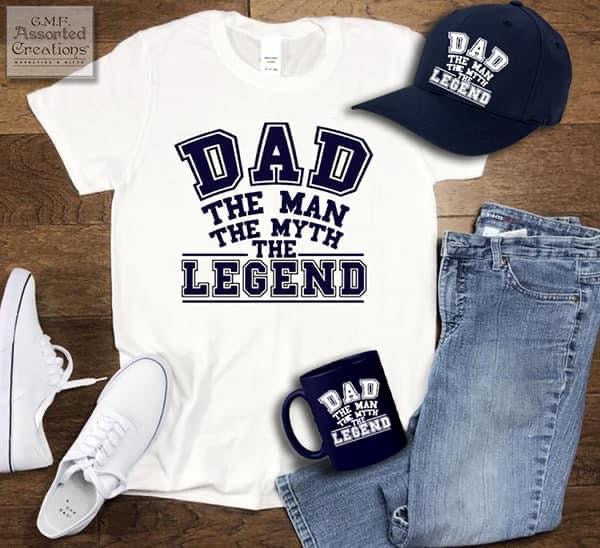 Dad The Legend Tshirt, Hat & Mug Set